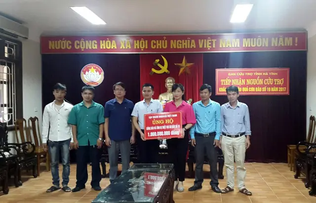 Tập đoàn Dabaco Việt Nam trao 1 tỷ đồng ủng hộ đồng bào bị ảnh hưởng do bão số 10 tại tỉnh Hà Tĩnh