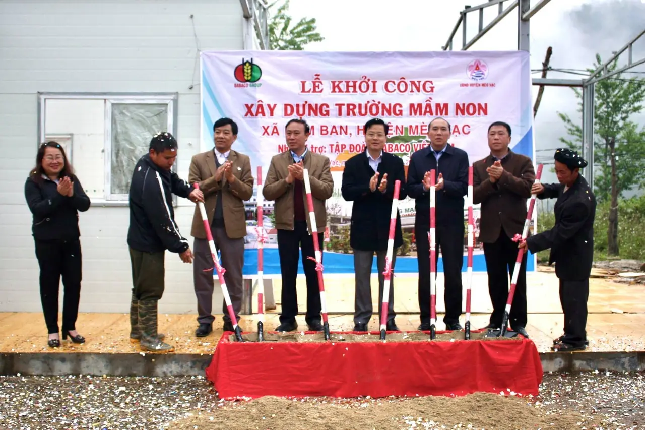 Dabaco Group hỗ trợ 2 tỷ đồng xây dựng nhà lớp học Trường Mầm non Nậm Ban