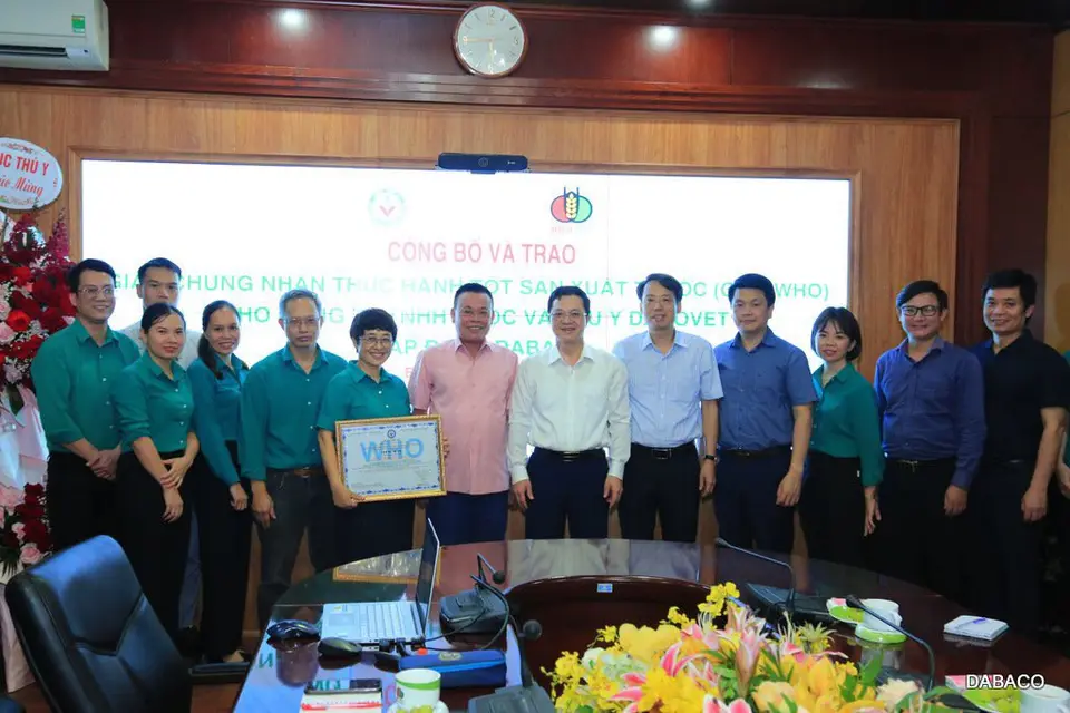 Nhà máy vắc xin Dacovet – Tập đoàn Dabaco được trao chứng nhận Thực hành tốt sản xuất thuốc (GMP-WHO)