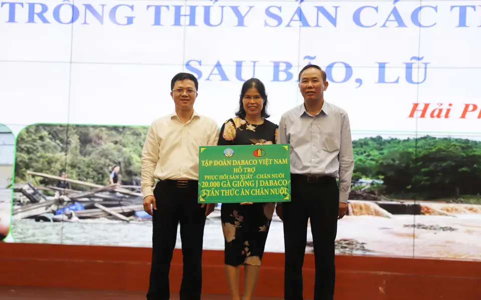 Dabaco tiên phong hỗ trợ bà con khôi phục sản xuất chăn nuôi và nuôi trồng thủy sản sau bão lũ